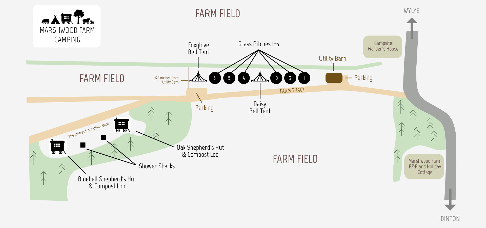 Marshwood Farm Campsite Map